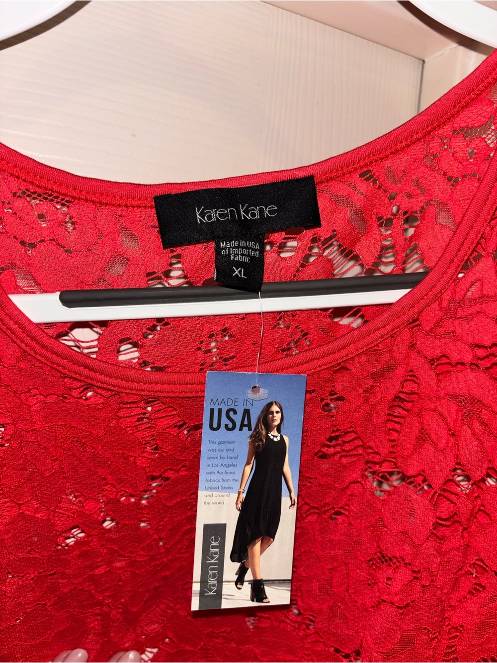Karen Kane Red Lace Top NEW XL